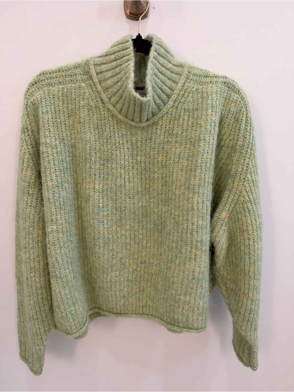Pilcro Mint Green Ribbed Turtleneck Sweater
